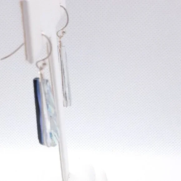 CLOSET SALE!!    New Multicolored Dichroic Glass Earrings - Picture 3 of 16